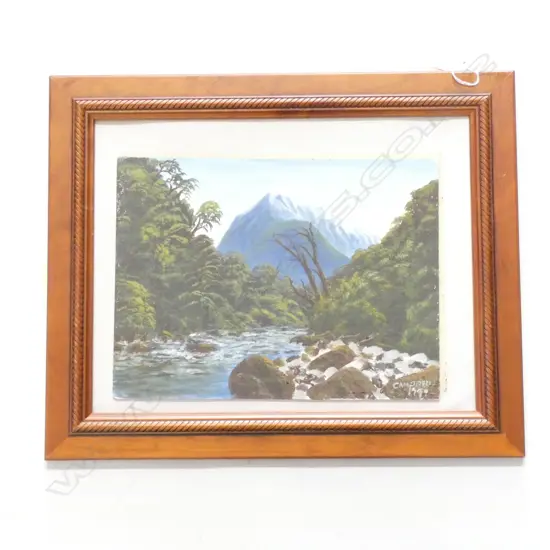 OIL RIVER SCENE SIGNED CAMPBELL 1999 220 X 295MM