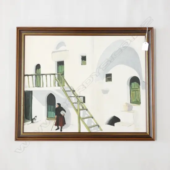SHEILA PORTER 'A CORNER OF GREECE' OIL 395 X 495MM