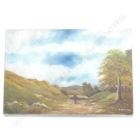 A. STANTON LANDSCAPE OIL UNFRAMED 515 X 770MM