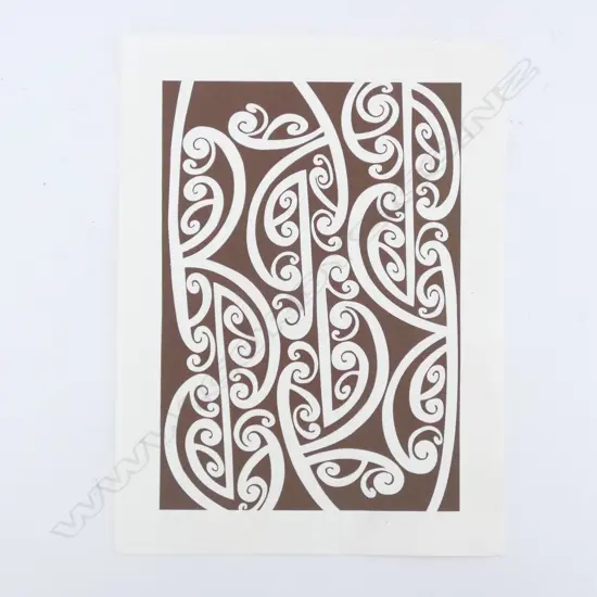 THEO SCHOON SILKSCREEN PRINT MAORI DESIGN 