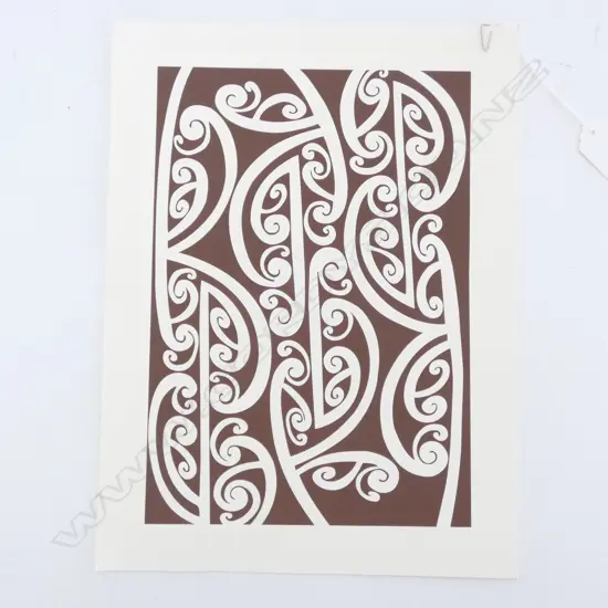 THEO SCHOON SILKSCREEN PRINT MAORI DESIGN 