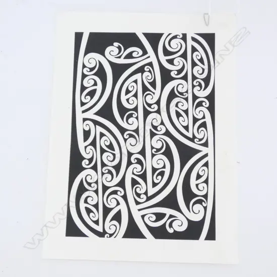 THEO SCHOON SILKSCREEN PRINT MAORI DESIGN 