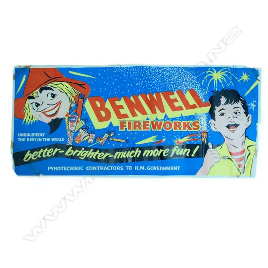 BENWELL FIREWORKS POSTER C1950 640 X 300mm