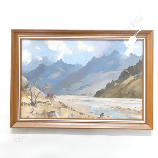 W. F. MOORE 'BOLD PEAK HUMBOLDT RANGE FROM REES VALLEY' OIL 280 X 435MM