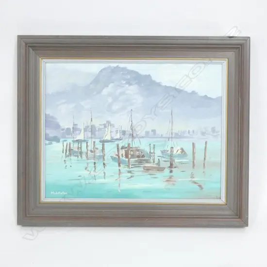 BOAT SCENE OIL SIGNED 'MIDDLETON' 330 X 430MM