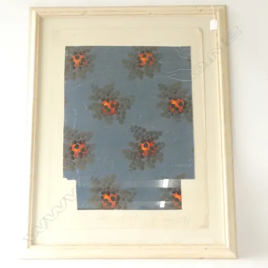 BIANCHINI FERIER FRAMED ART DECO HAND PRINTED FABRIC DESIGN 650 X 500MM