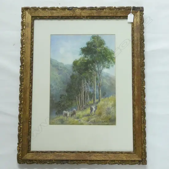 GEORGE HERBERT ELLIOT GRAZING CATTLE W/C H380 W270