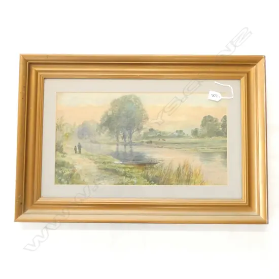 A SINCLAIR W/C RIVER SCENE`SIGNED