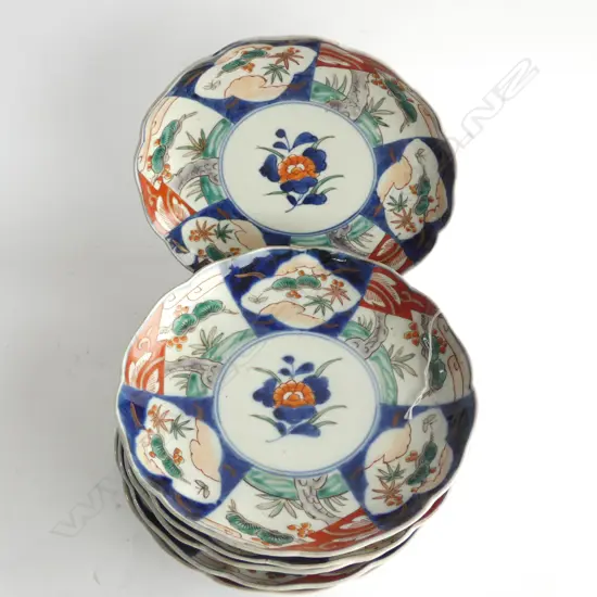 SET  6 JAPANESE c1900 IMARI PORCELAIN PLATES Dia.210mm