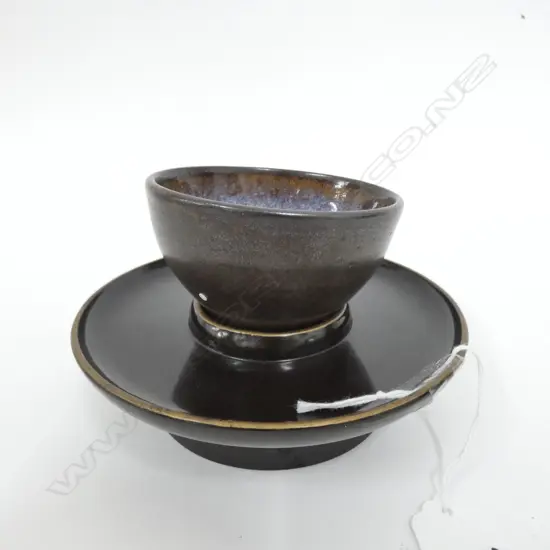 CHINESE SONG STYLE TEA CUP (DIA. 90MM) ON STAND (DIA 145MM)