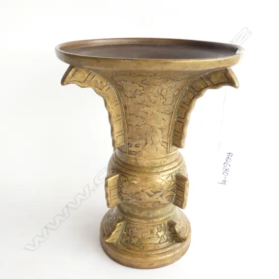 OLD CHINESE GU FORM BRONZE VASE H.180mm