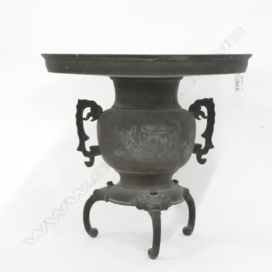 c1900 JAPANESE USUBATA IKEBANA BRONZE VASE