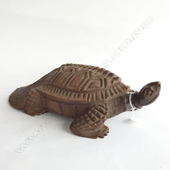 OLD JAPANESE MYTHICAL TORTOISE CARVED WOOD L.460mm
