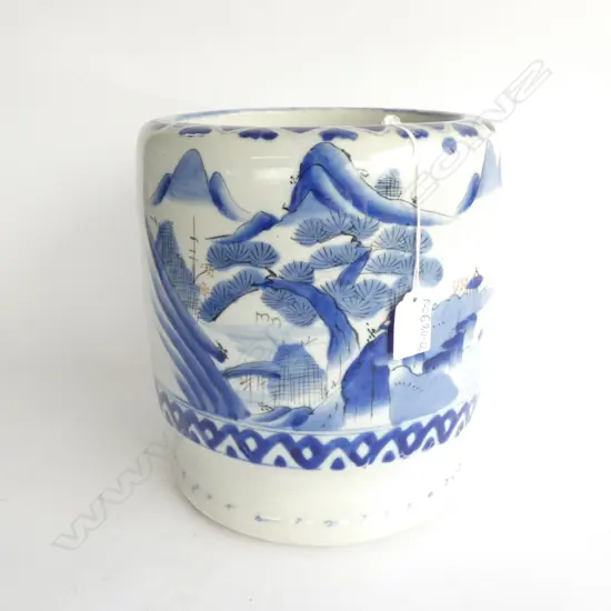 EX. LG JAPANESE SHIGARAKI KILN GLAZED POTTERY FLOOR VASE. H. 650MM