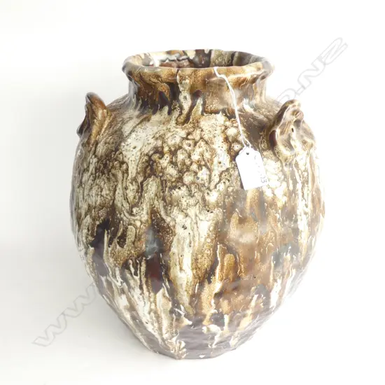 OLD JAPANESE TEA STORAGE VESSEL THICK GLAZE H.390mm