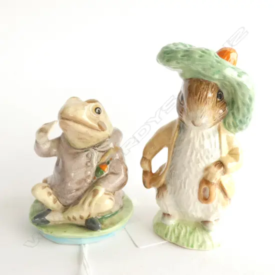 2 X ROYAL ALBERT BEATRIX POTTER FIGURINES - BENJAMIN BUNNY & JEREMY FISHER