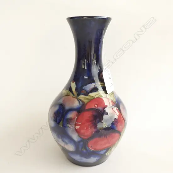 MOORCROFT PANSY VASE A/F CHIPS TO BASE H200