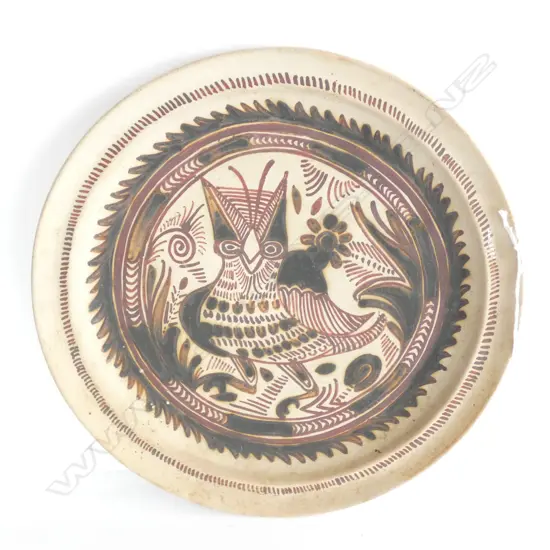 ANTIQUE SOUTH AMERICAN STONEWARE PLATE D.275mm