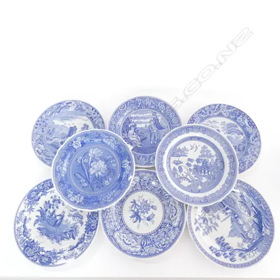 8 SPODE B/W PLATES 