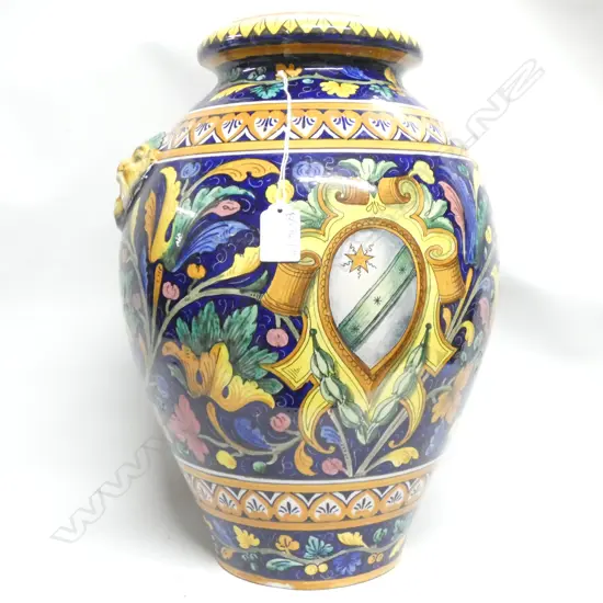 LGE ITALIAN MAJOLICA VASE H. 410MM