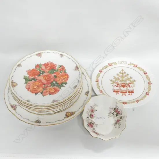 9 R/ALBERT PLATES + SPODE & PIN DISH