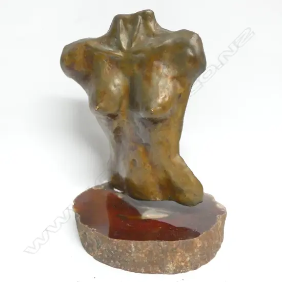 J. CORNISH BRONZE SCULPTURE FEMALE TORSO H. 200MM