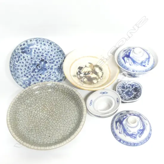 10 ORIENTAL CERAMIC DISHES, B/W ETC