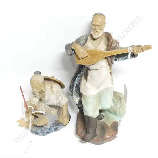 2 ORIENTAL FIGURES; FISHERMAN & MUSICIAN 