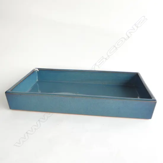 JAPANESE SHIKARAKI KILN IKEBANA PLANTER - BLUE GLAZE -  415 X 225MM