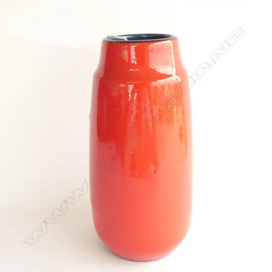 RED GLAZE RETRO GERMAN POTTERY VASE H. 260MM