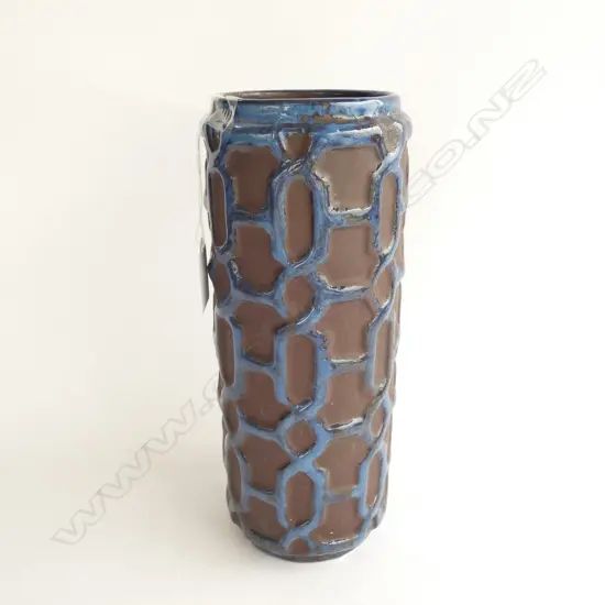 LAVA BLUE RETRO GERMAN POTTERY VASE H. 255MM