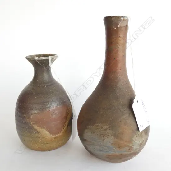 PR BIZEN ANAGAMA POTTERY VASES. TALLEST H. 180MM
