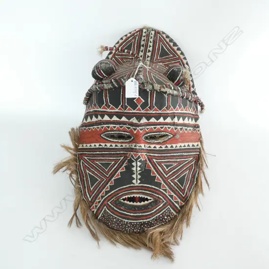 PAINTED CANVAS TRIBAL MASK H. 560MM