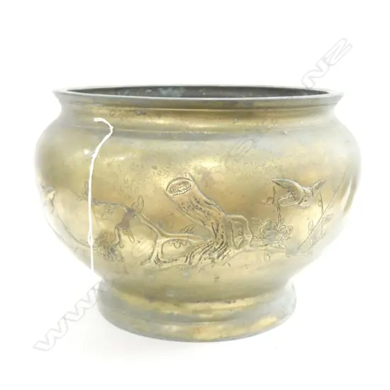 ORIENTAL BRASS JARDINERE PLANTER H. 210MM