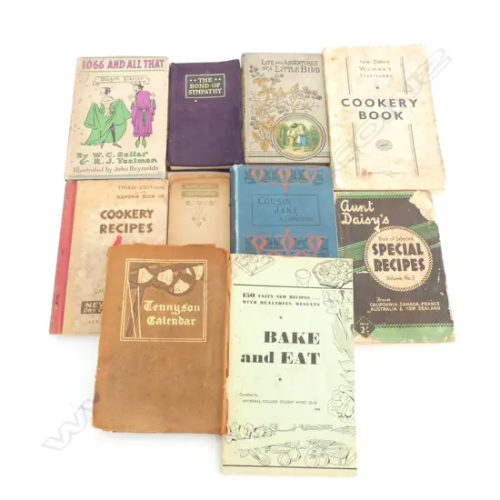 STACK OLD BOOKS INC. AUNT DAISY'S / 1950'S CWA COOK BOOK & LIFE & ADVENTURES OF A LITTLE BIRD C1800