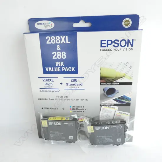 6 X EPSON INK CARTRIDGES -288XL BLACK-288 CYAN-288 MAGENTA & 36 X YELLOW
