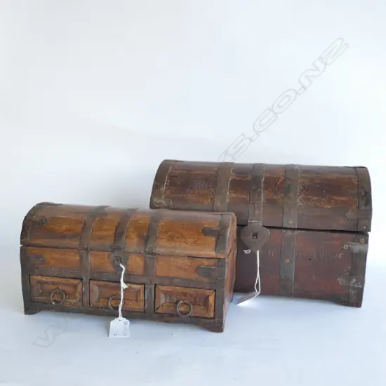 2 RUSTIC INDIAN BOXES L. 320MM