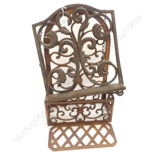 METAL BOOK HOLDER + CAST IRON PLANTER H. 445MM