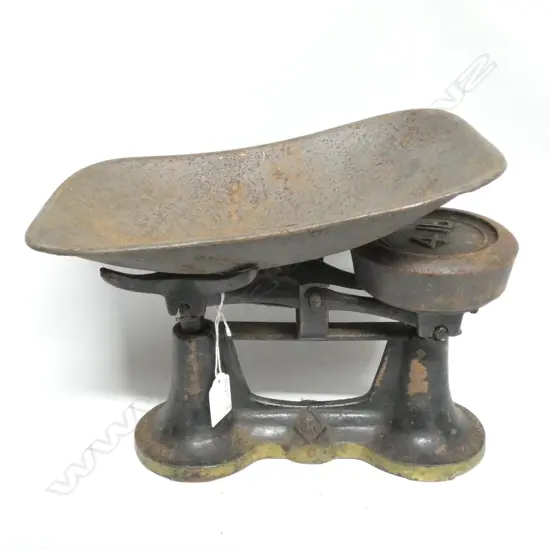 OLD CAST IRON SCALES INCL WEIGHTS