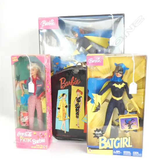 2 BATGIRL BARBIE + PICNIC BARBIE & HAT BAG