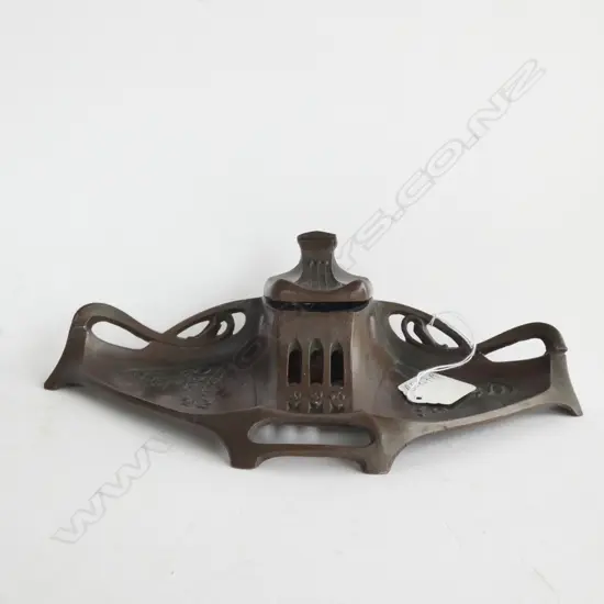 ART NOUVEAU BRONZED INKWELL #1074
