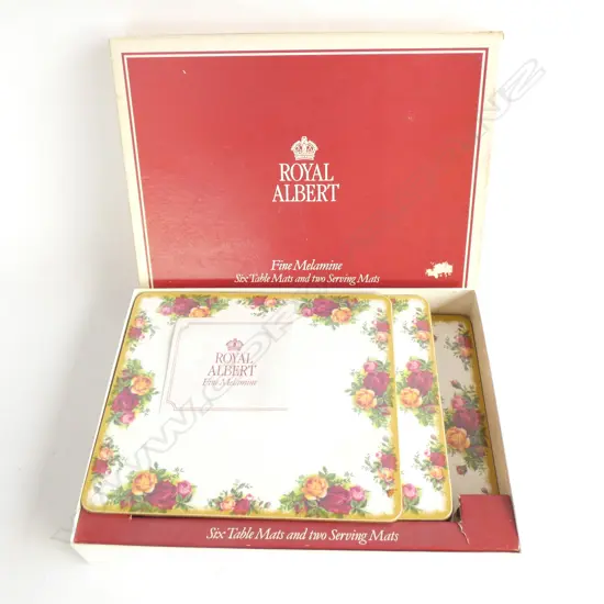 ROYAL ALBERT OLD COUNTRY ROSES MELAMINE 6 TABLE MATS & 2 SERVING MATS