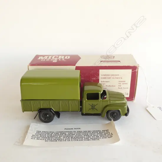 MICRO MODELS FORM OHV F6 NZ ARMY TRUCK - MINT BOXED WITH ORIGINAL WRAPPING PAPER