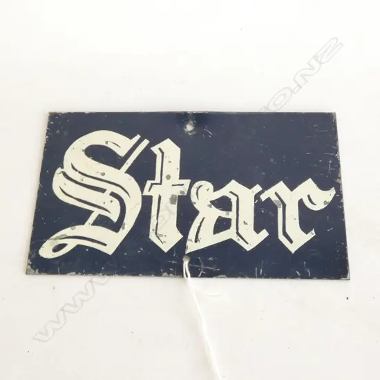 OLD 'STAR' METAL ADVERTISING SIGN 175 X 100MM