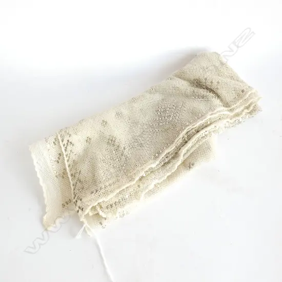DECO STYLE WHITE SHAWL WOVEN METAL DESIGN L. 2M