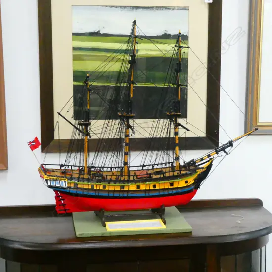 SHIP MODEL; H.M.S. RESOLUTION H. 620MM