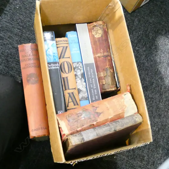 BOX LOT ANTIQUE BOOKS 