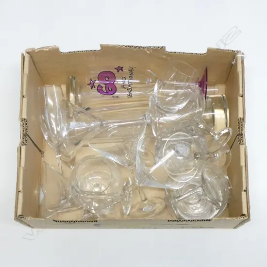LG BOX LOT GLASSES; STEMWARE ETC..