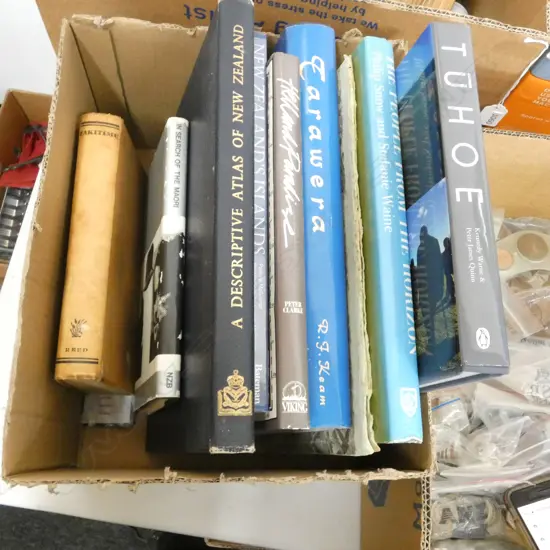 BOX LOT BOOKS; NZ & PACIFIC 