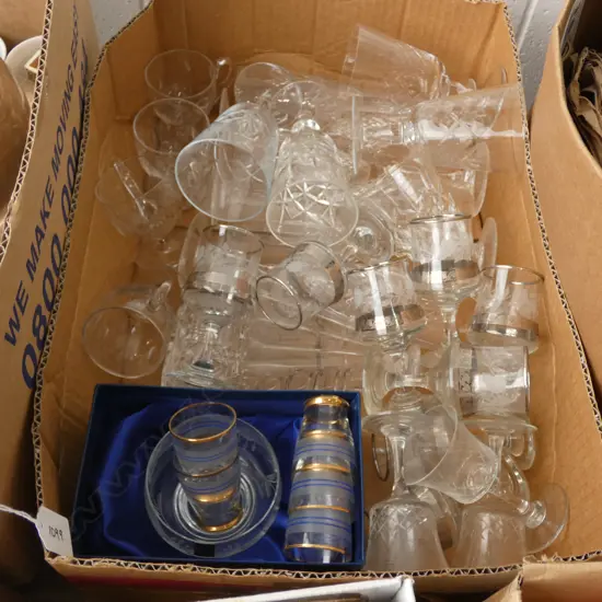 BOX LOT ASST. GLASSWARE 